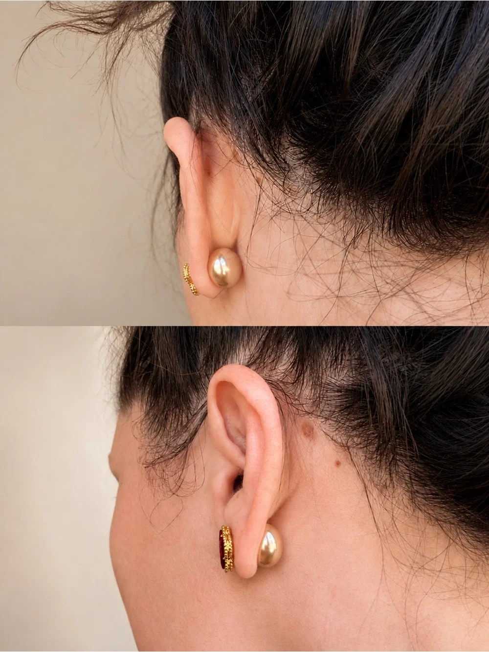 Burgundy Velvet Clover & Pearl Reversible Stud Clover Earrings